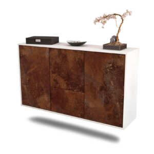 Sideboard Vancouver | hängend | Korpus Weiß | Front in Rost Optik | 136x79x35cm (BxHxT)