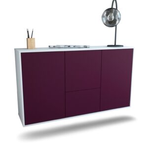 Sideboard Vancouver | hängend | Korpus Weiß | Front in Lila | 136x79x35cm (BxHxT)