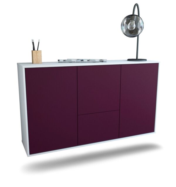 Sideboard Vancouver | hängend | Korpus Weiß | Front in Lila | 136x79x35cm (BxHxT)