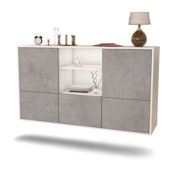 Sideboard Grand Prairie, Beton, hängend (136x79x35cm)
