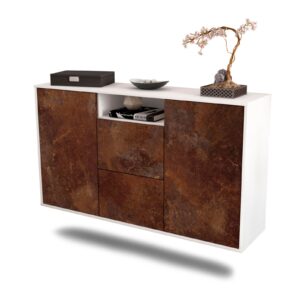 Sideboard Dayton | hängend | Korpus Weiß | Front in Rost Optik | 136x79x35cm (BxHxT)
