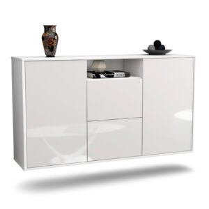 Sideboard Dayton, Weiß, hängend (136x79x35cm)