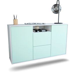 Sideboard Dayton | hängend | Korpus Weiß | Front in Mint | 136x79x35cm (BxHxT)