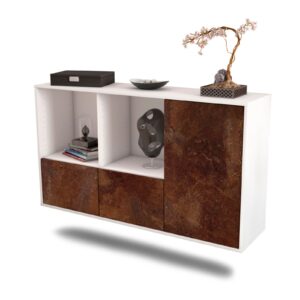 Sideboard Springfield | hängend | Korpus Weiß | Front in Rost Optik | 136x79x35cm (BxHxT)