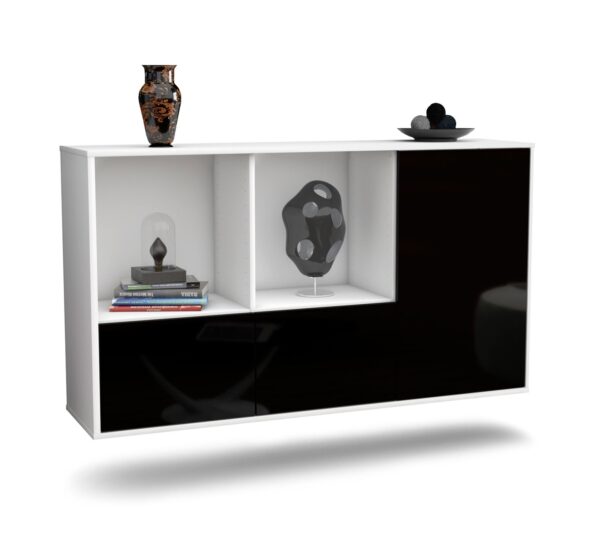 Sideboard Springfield, Schwarz, hängend (136x79x35cm)