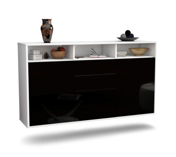 Sideboard Salem, Schwarz, hängend (136x79x35cm)