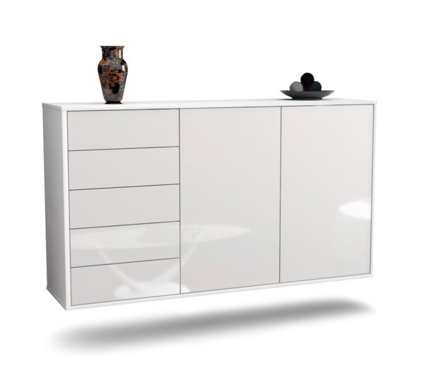 Sideboard Peoria, Weiß, hängend (136x79x35cm)