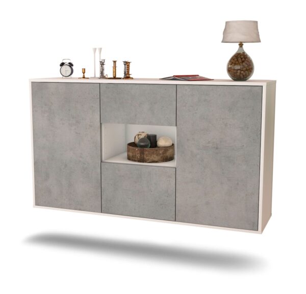 Sideboard Pasadena, Beton, hängend (136x79x35cm)
