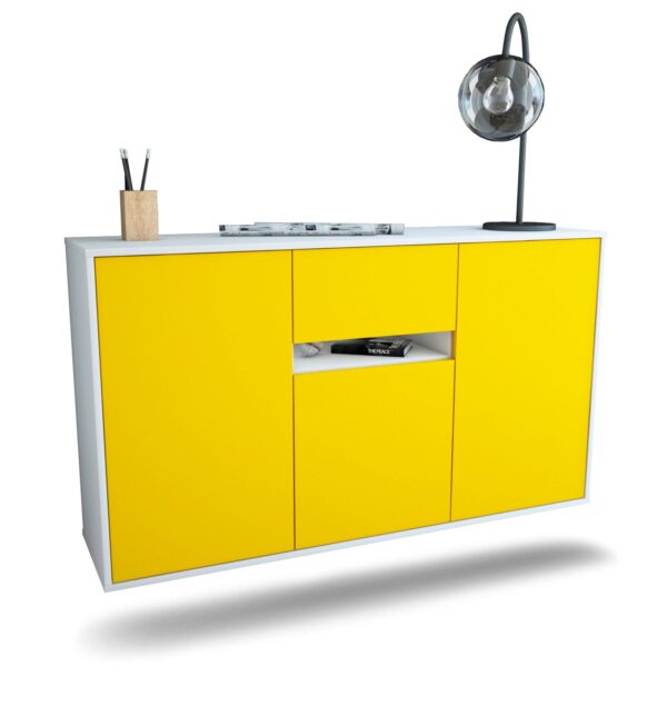 Sideboard Hampton, Gelb, hängend (136x79x35cm)