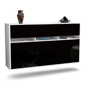 Sideboard Joliet, Schwarz, hängend (136x79x35cm)