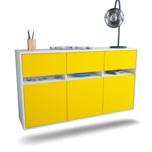 Sideboard Joliet, Gelb, hängend (136x79x35cm)