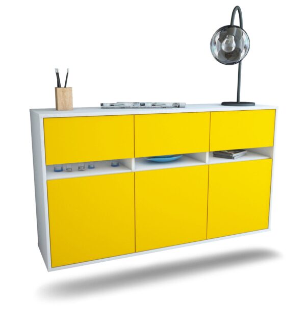 Sideboard Joliet, Gelb, hängend (136x79x35cm)