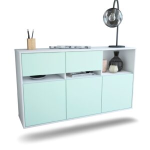 Sideboard Enterprise | hängend | Korpus Weiß | Front in Mint | 136x79x35cm (BxHxT)