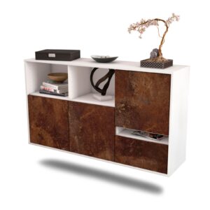 Sideboard Salinas | hängend | Korpus Weiß | Front in Rost Optik | 136x79x35cm (BxHxT)