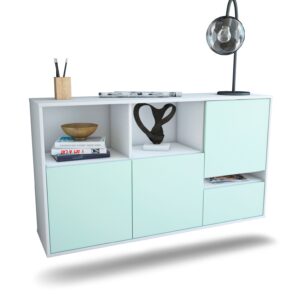 Sideboard Salinas | hängend | Korpus Weiß | Front in Mint | 136x79x35cm (BxHxT)