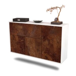 Sideboard Naperville | hängend | Korpus Weiß | Front in Rost Optik | 136x79x35cm (BxHxT)
