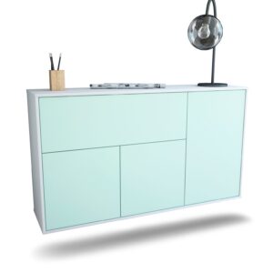 Sideboard Naperville | hängend | Korpus Weiß | Front in Mint | 136x79x35cm (BxHxT)
