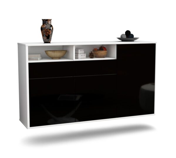 Sideboard Hollywood, Schwarz, hängend (136x79x35cm)