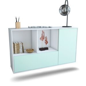 Sideboard Palmdale | hängend | Korpus Weiß | Front in Mint | 136x79x35cm (BxHxT)