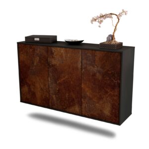 Sideboard Chattanooga | hängend | Korpus Anthrazit | Front in Rost Optik | 136x79x35cm (BxHxT)
