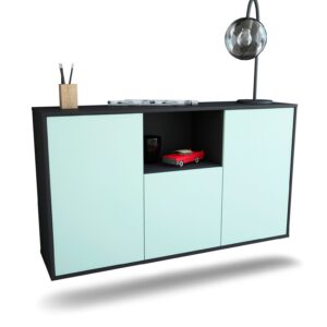 Sideboard Overland Park | hängend | Korpus Anthrazit | Front in Mint | 136x79x35cm (BxHxT)