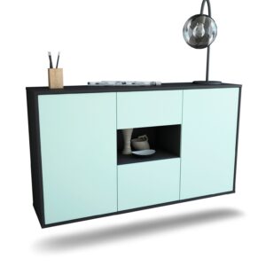 Sideboard Tallahassee | hängend | Korpus Anthrazit | Front in Mint | 136x79x35cm (BxHxT)