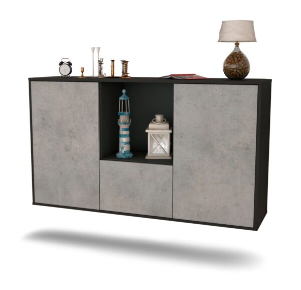 Sideboard Garden Grove, Beton, hängend (136x79x35cm)