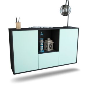 Sideboard Garden Grove | hängend | Korpus Anthrazit | Front in Mint | 136x79x35cm (BxHxT)