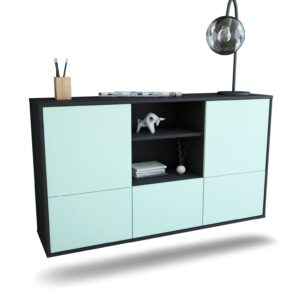 Sideboard Grand Prairie | hängend | Korpus Anthrazit | Front in Mint | 136x79x35cm (BxHxT)