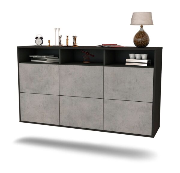 Sideboard Cape Coral, Beton, hängend (136x79x35cm)