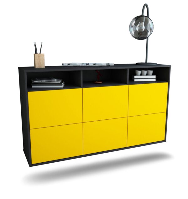 Sideboard Cape Coral, Gelb, hängend (136x79x35cm)