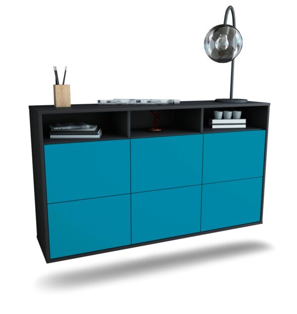Sideboard Cape Coral, Türkis, hängend (136x79x35cm)