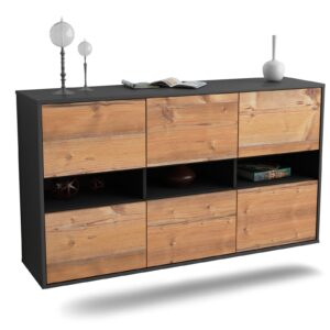 Sideboard Rockford | hängend | Korpus Anthrazit | Front in Pinie Holz Optik | 136x79x35cm (BxHxT)