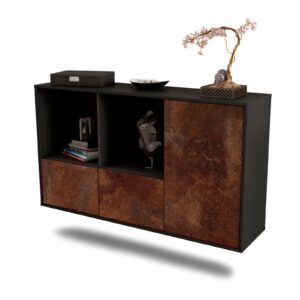 Sideboard Springfield | hängend | Korpus Anthrazit | Front in Rost Optik | 136x79x35cm (BxHxT)