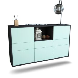 Sideboard Pomona | hängend | Korpus Anthrazit | Front in Mint | 136x79x35cm (BxHxT)