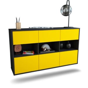 Sideboard Paterson, Gelb, hängend (136x79x35cm)