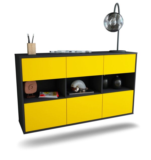 Sideboard Paterson, Gelb, hängend (136x79x35cm)