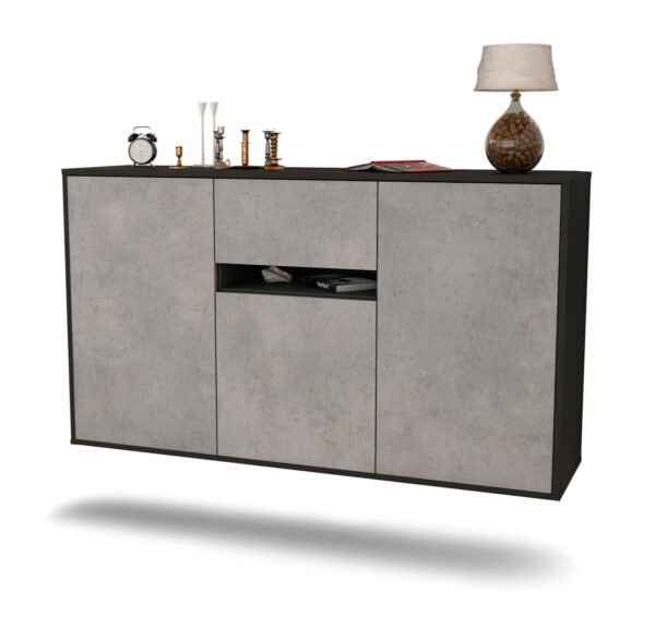 Sideboard Hampton, Beton, hängend (136x79x35cm)