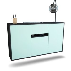Sideboard Hampton | hängend | Korpus Anthrazit | Front in Mint | 136x79x35cm (BxHxT)