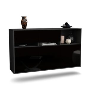 Sideboard Enterprise, Schwarz, hängend (136x79x35cm)