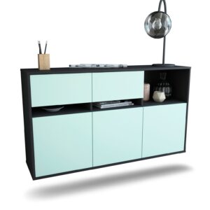 Sideboard Enterprise | hängend | Korpus Anthrazit | Front in Mint | 136x79x35cm (BxHxT)
