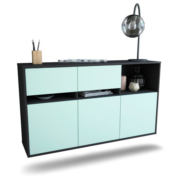 Sideboard Enterprise | hängend | Korpus Anthrazit | Front in Mint | 136x79x35cm (BxHxT)