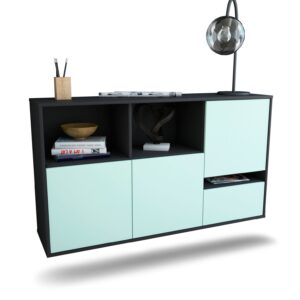 Sideboard Salinas | hängend | Korpus Anthrazit | Front in Mint | 136x79x35cm (BxHxT)