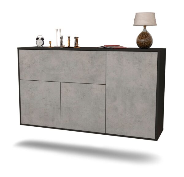 Sideboard Naperville, Beton, hängend (136x79x35cm)