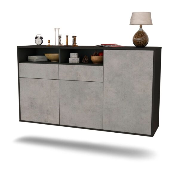 Sideboard Hollywood, Beton, hängend (136x79x35cm)