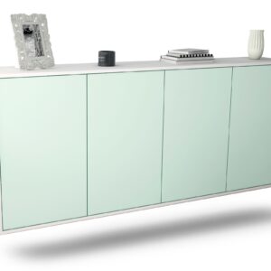 Sideboard Lakewood | hängend | Korpus Weiß | Front in Mint | 180x79x35cm (BxHxT)