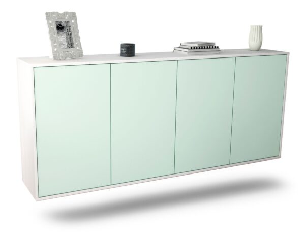 Sideboard Lakewood | hängend | Korpus Weiß | Front in Mint | 180x79x35cm (BxHxT)