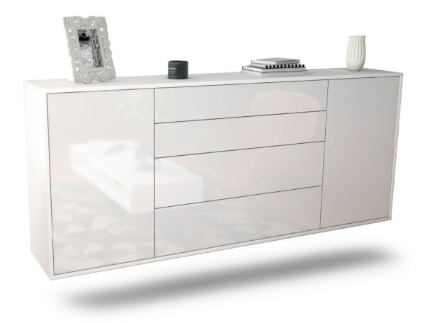 Sideboard Bridgeport, Weiß, hängend (180x79x35cm)