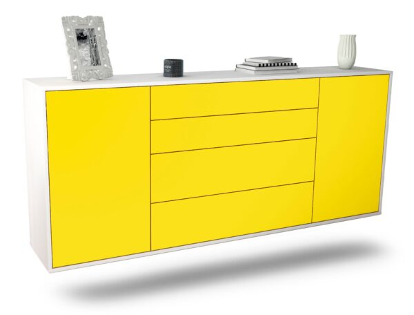 Sideboard Bridgeport, Gelb, hängend (180x79x35cm)