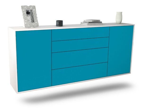 Sideboard Bridgeport, Türkis, hängend (180x79x35cm)